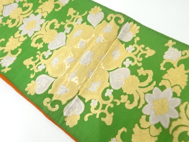 アンティーク　華紋更紗模様織出し袋帯（材料）